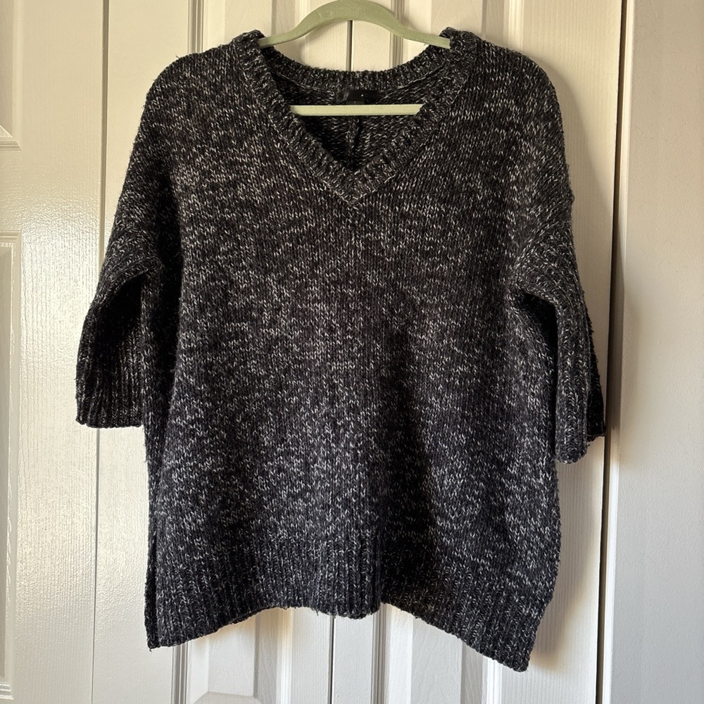 Aqua Black and Gray V-Neck Sweater
